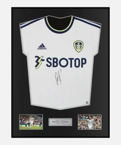 Framed Brenden Aaronson Signed Leeds United Shirt 2022-23 Home [Classic]