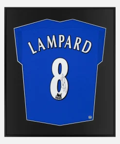 Framed Lampard Signed Shirt, Chelsea Home [Lite]