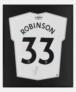 Framed Robinson Signed Fulham Shirt, White Home [Lite]