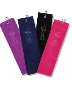 SURPRIZESHOP CRYSTAL GOLF TRIFOLD TOWEL NAVY
