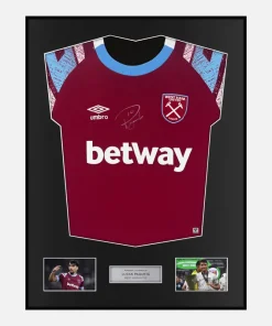 Framed Lucas Paquetá Signed West Ham United Shirt 2022-23 Home [Classic]