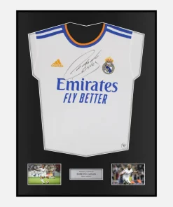 Framed Roberto Carlos Signed Real Madrid Shirt [Classic]
