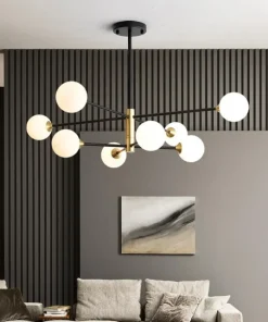 Glass Bulb & Metal LED Chandelier Pendant Light