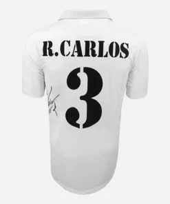 Roberto Carlos Signed Real Madrid Shirt Home 2002 Centenary [3]