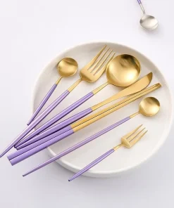 Lilac Gold Stainless Steel Flatware Set