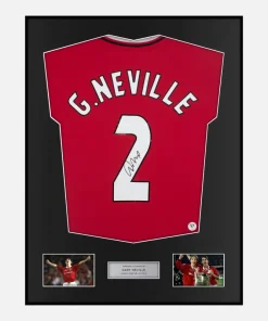 Framed Gary Neville Signed Manchester United Shirt 1999 Treble [Classic]