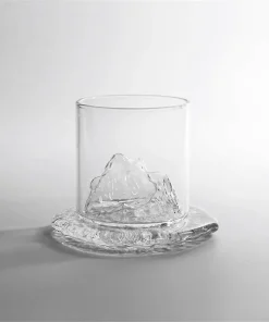 Iceberg Glass Cup & Coaster