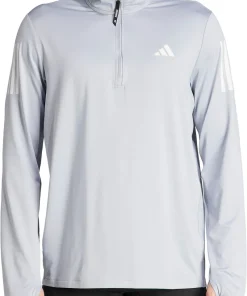 adidas Own The Run Half Zip Long Sleeve Mens Running Top - Grey