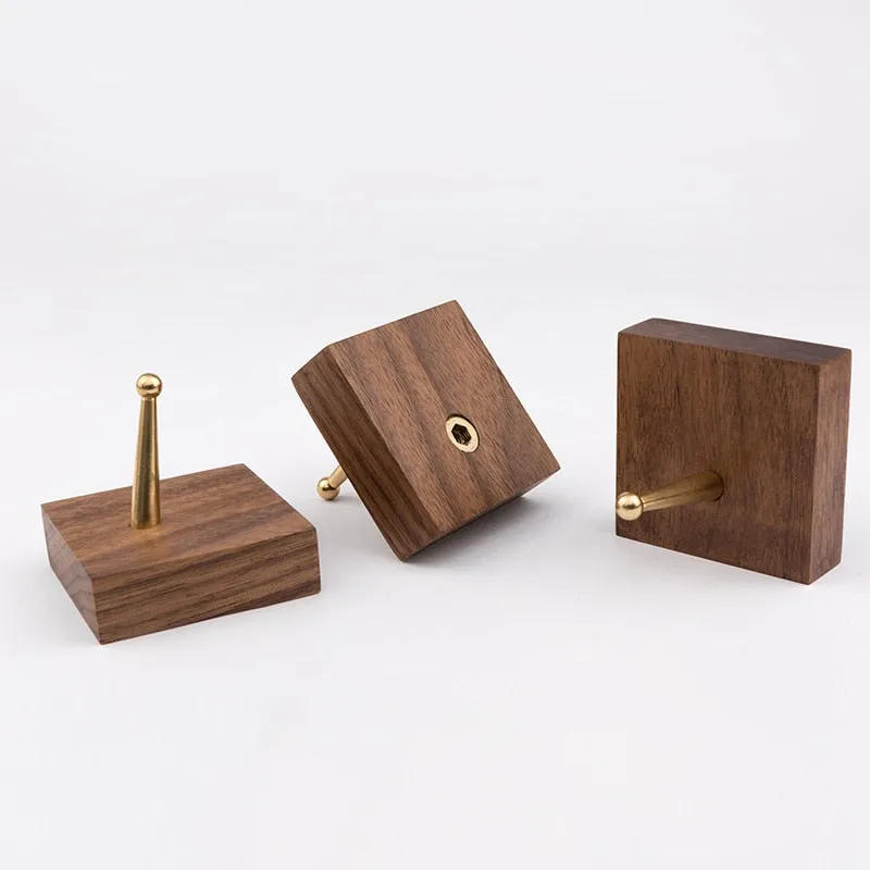 Brass & Wood Wall Hook - Image 3