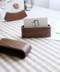 Wooden Office Card Holder