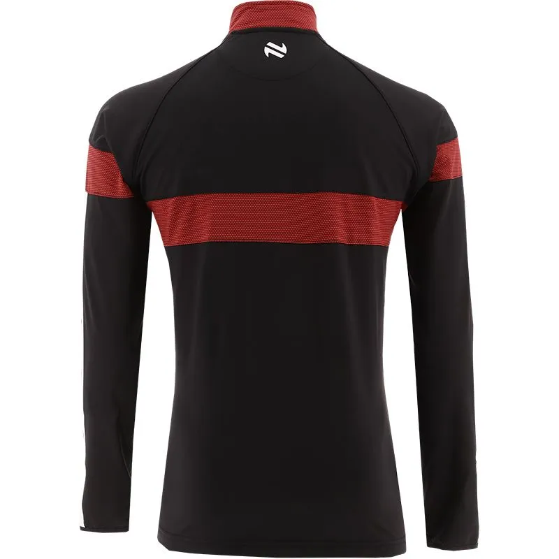 O’Neills Kids Down GAA Rockway Brushed ½ Zip Top Black/Red/White - Image 2