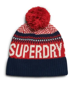 Superdry Womens Fairisle Beanie Hat Rich Navy