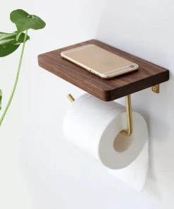 Multipurpose Wooden Toilet Roll Holder