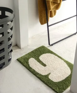 Color Block Contrast Shapes Bath Mat