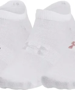 Under Armour Essentials (3 Pack) No Show Socks - White