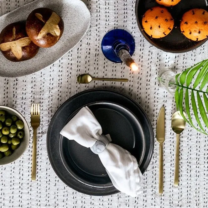 Onyx Black & Gold Stainless Steel Flatware Set - Image 2