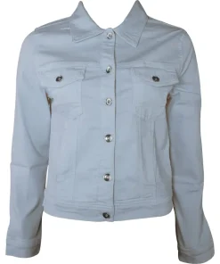Amara Reya AR Feather Womens Denim Jacket - Blue