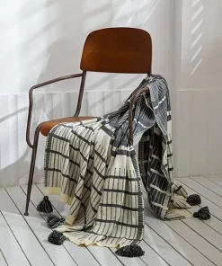 Jacquard Striped Blanket & Throw