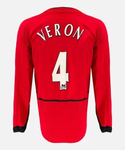 2002-04 Manchester United Home Shirt Veron 4 long sleeve [Excellent] XL