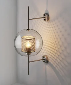 Honeycomb Glass & Metal Sconce Light