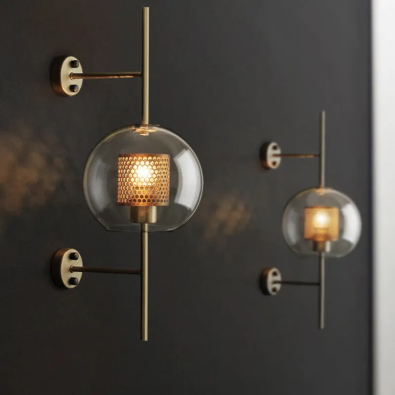 Honeycomb Glass & Metal Sconce Light - Image 2