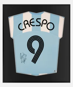 Framed Crespo Signed Shirt, Argentina, Rare & Original [Lite]