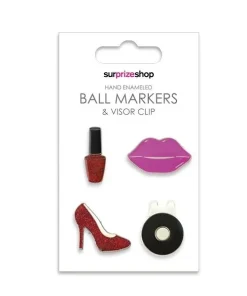 SURPRIZESHOP GOLF GLAM BALL MARKERS & VISOR CLIP