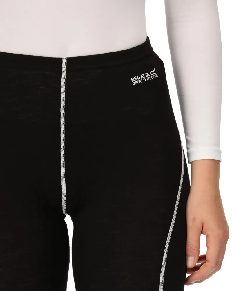 Regatta Zimba Merino Baselayer Womens Long Tights - Black - Image 3