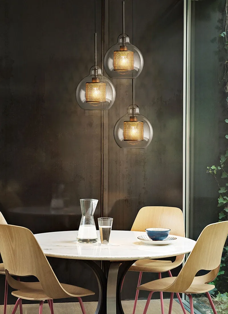 Honeycomb Glass & Metal Pendant Light - Image 3