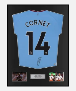 Framed Maxwel Cornet Signed West Ham United Shirt 2020-21 Away [Classic]