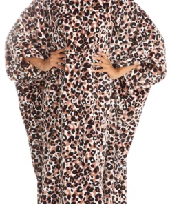 Huggable Hoodie Oversized Wearable Blanket Womens Fleece Hoody - Leopard
