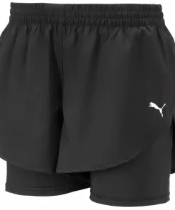 Puma Woven 2 In 1 Womens Running Shorts - Black
