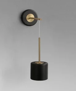 Calibre Black & Brass Suspended Metal Wall Lamp