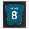 Framed Ruben Neves Signed Shirt, Wolverhampton, Away [Lite]