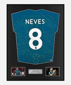 Framed Ruben Neves Signed Wolves Shirt 2022-23 Away [Classic]