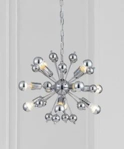 Retro Sputnik Chrome LED Chandelier