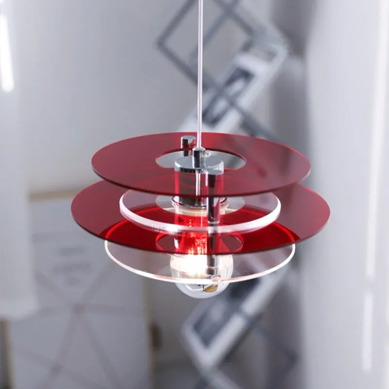 Retro Color Layers Acrylic LED Pendant Lamp - Image 2