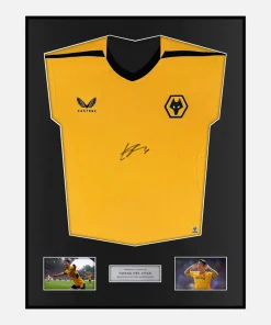Framed Hwang Hee-Chan Signed Wolves Shirt 2022-23 Home [Classic]
