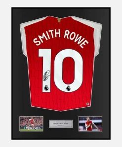 Framed Emile Smith Rowe Signed Arsenal Shirt 2023-24 Home Cup [Classic]