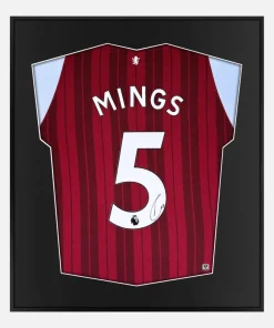 Framed Tyrone Mings Signed Shirt, Aston Villa Home [Lite]