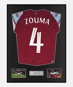 Framed Kurt Zouma Signed West Ham United Shirt 2022-23 Home [Classic]