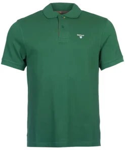 Barbour Mens Polo Tartan Pique Racing Green