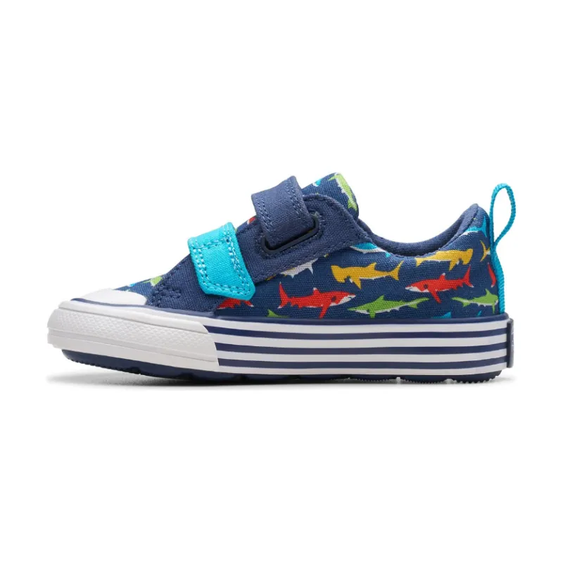 Clarks Boys Shoe Foxing Ocean T Navy Print - Image 2