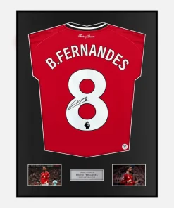 Framed Bruno Fernandes Signed Manchester United Shirt Home 2025-26 [Classic]