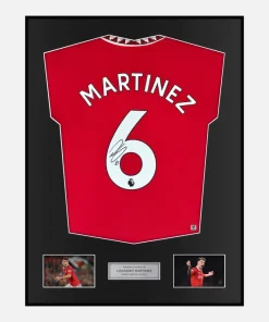 Framed Lisandro Martinez Signed Manchester United Shirt Home 2022-23 [Classic]