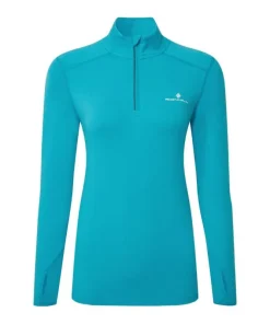 Ronhill Womens Core Thermal ½ Zip Top Azure/Bright White