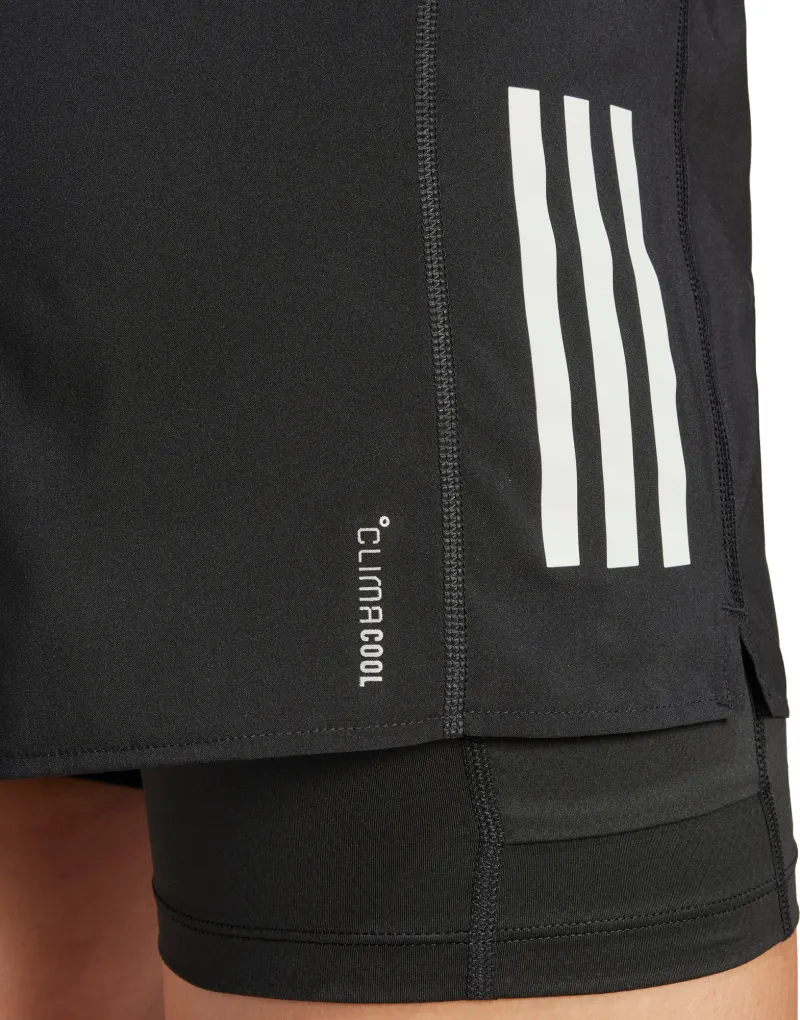 adidas Own The Run ClimaCool 2 In 1 Womens Running Shorts - Black - Image 3