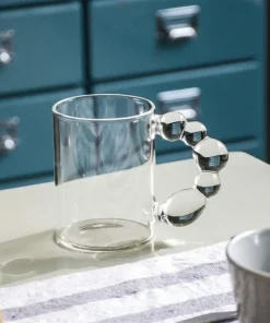 Bubble Handle Glass Mug