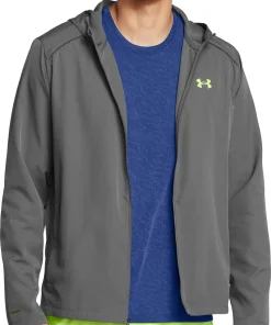 Under Armour Launch Hooded Mens Running Jacket - Grey