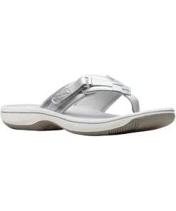 Clarks Womens Sandal Brinkley Sea Silver Synthetic